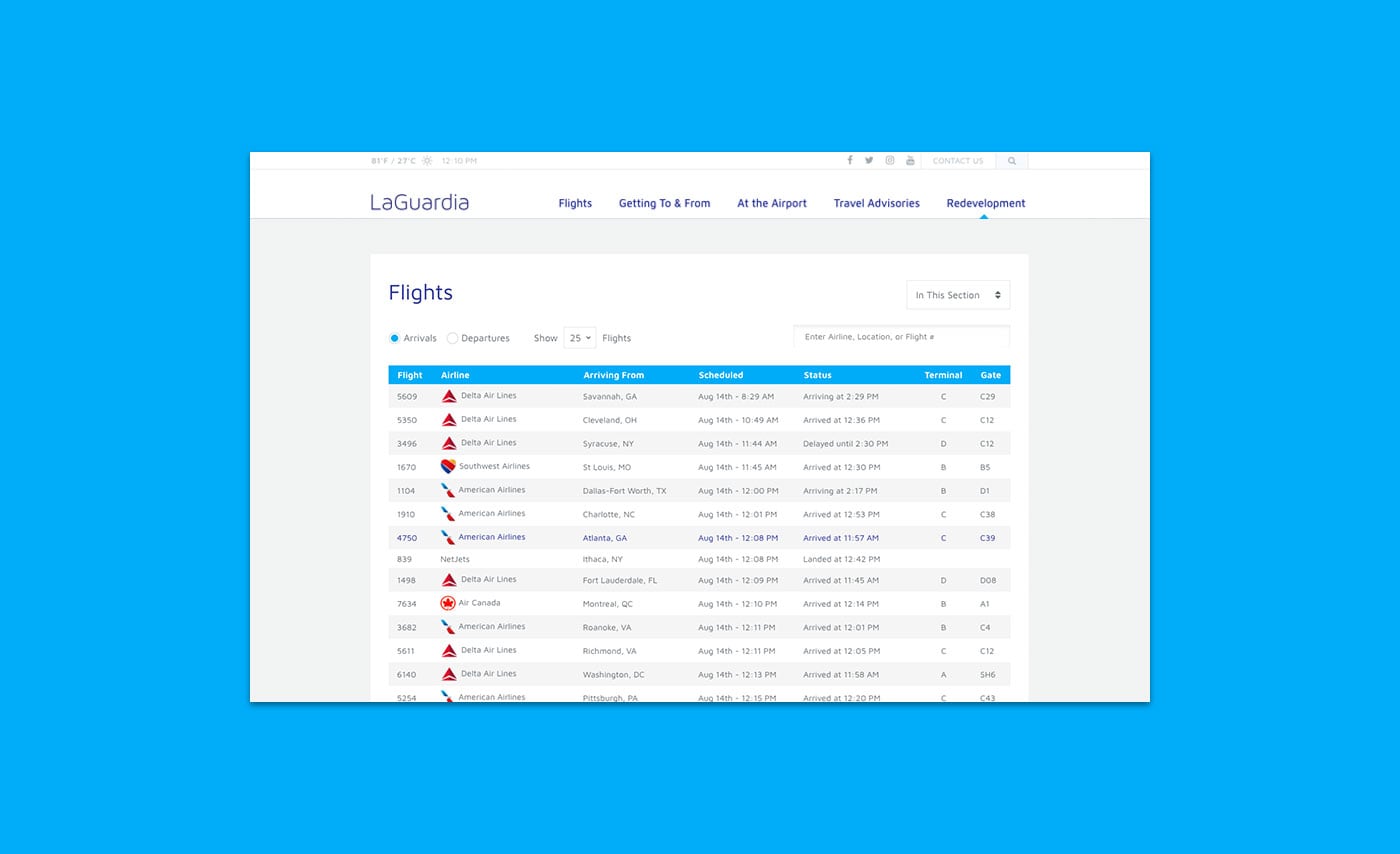 Branding Agency for LaGuardia Airport’s Website | Carter Hales